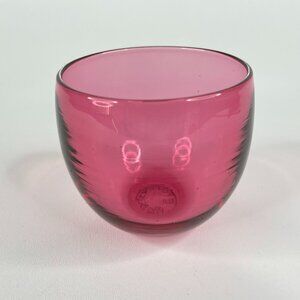 Glassybaby Drinker Dark Pink Magenta Hand Blown Glass Cup